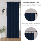 CUCRAF Navy Blue Blackout Curtains 84 inch Length 2 Panels Set, Rod Pocket Room Darkening Drapes for Bedroom Living Room, Insulated Thermal Light Blocking Window Curtain (W52 x L84 Inch)