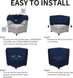 Easy-Going Stretch Sectional Corner Sofa Slipcover 1-Piece Couch Sofa Cover Furniture Protector Soft with Elastic Bottom for Kids, Pet, Spandex Jacquard Fabric Navy