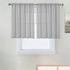 SpaceDresser Basic Rod Pocket Sheer Voile Window Curtain Panels Silver Grey 1 Pair 2 Panels 52 Width 36 Inch Long for Kitchen Bedroom Children Living Room Yard（Silver Grey, 52W x 36L）