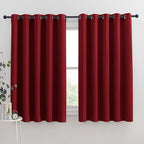 NICETOWN Christmas Burgundy Window Curtains Blackout Drapes, Thermal Insulated Solid Grommet Blackout Curtains/Draperies for Laundry Room (One Pair, 70 by 63-inch, Burgundy Red)