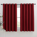 NICETOWN Christmas Burgundy Window Curtains Blackout Drapes, Thermal Insulated Solid Grommet Blackout Curtains/Draperies for Laundry Room (One Pair, 70 by 63-inch, Burgundy Red)
