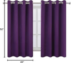 LEMOMO Purple Blackout Curtains/52 x 45 Inch Length Kids Curtains/Set of 2 Panels Grommet Bedroom Curtains for Living Room