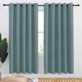 NICETOWN Greyish Blue Blackout Draperies Curtains for Kids Room, Window Treatment Thermal Insulated Solid Grommet Blackout Drape Panels for Bedroom (Set of 2, 70 by 72 inches)