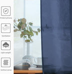 SpaceDresser Sheer Voile Window Treatment Rod Pocket Curtain Panels for Kitchen Bedroom Living Room Drapes Sunlight Filtering Privacy Semi Home Decor Assorted Colors Sizes (Navy, 52 W x 54 L)