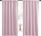 NICETOWN Room Darkening Curtains and Drapes - Thermal Insulated Rod Pocket Room Darkening Draperies for Dining Room (Lavender Pink, 2 Pieces, 52 inches Width by 63 inches Length)