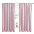 NICETOWN Room Darkening Curtains and Drapes - Thermal Insulated Rod Pocket Room Darkening Draperies for Dining Room (Lavender Pink, 2 Pieces, 52 inches Width by 63 inches Length)