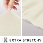PureFit Super Stretch Sofa Slipcover – Spandex Non Slip Soft Couch Sofa Cover, Washable Furniture Protector with Non Skid Foam and Elastic Bottom for Kids, Pets (Oversized Loveseat, Ivory)