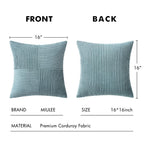 MIULEE Slate Blue Decorative Throw Pillow Covers for Couch 16x16 Inch