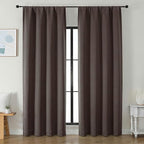 Simplebrand Chocolate Blackout Curtains for Bedroom 96 Inches Long 2 Panels, Solid Thermal Insulated, Energy Saving Living Room Window Treatment Curtains Blackout Drapes, W50 x L96 Inch, Chocolate