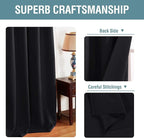 H.VERSAILTEX Blackout Curtains for Bedroom Black Out Curtains 102 inch Thermal Insulated Long Blackout Curtains for Living Room, Energy Saving Curtains for Sliding Glass Door (1 Panel, Jet Black)