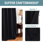 H.VERSAILTEX Blackout Curtains for Bedroom Black Out Curtains 102 inch Thermal Insulated Long Blackout Curtains for Living Room, Energy Saving Curtains for Sliding Glass Door (1 Panel, Jet Black)