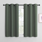 NICETOWN Bedroom Curtains Blackout Drapery Panels, Three Pass Microfiber Thermal Insulated Solid Ring Top Blackout Window Curtains/Drapes (Two Panels, 42 x 50 inches, Gray)