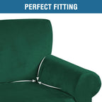 H.VERSAILTEX 1 Peice Stretch Velvet Sofa Covers for 3 Cushion Couch Covers Sofa Slipcovers Furniture Protector Soft, Crafted from Thick Comfy Rich Velour (Sofa 72"-90", Christmas Green)