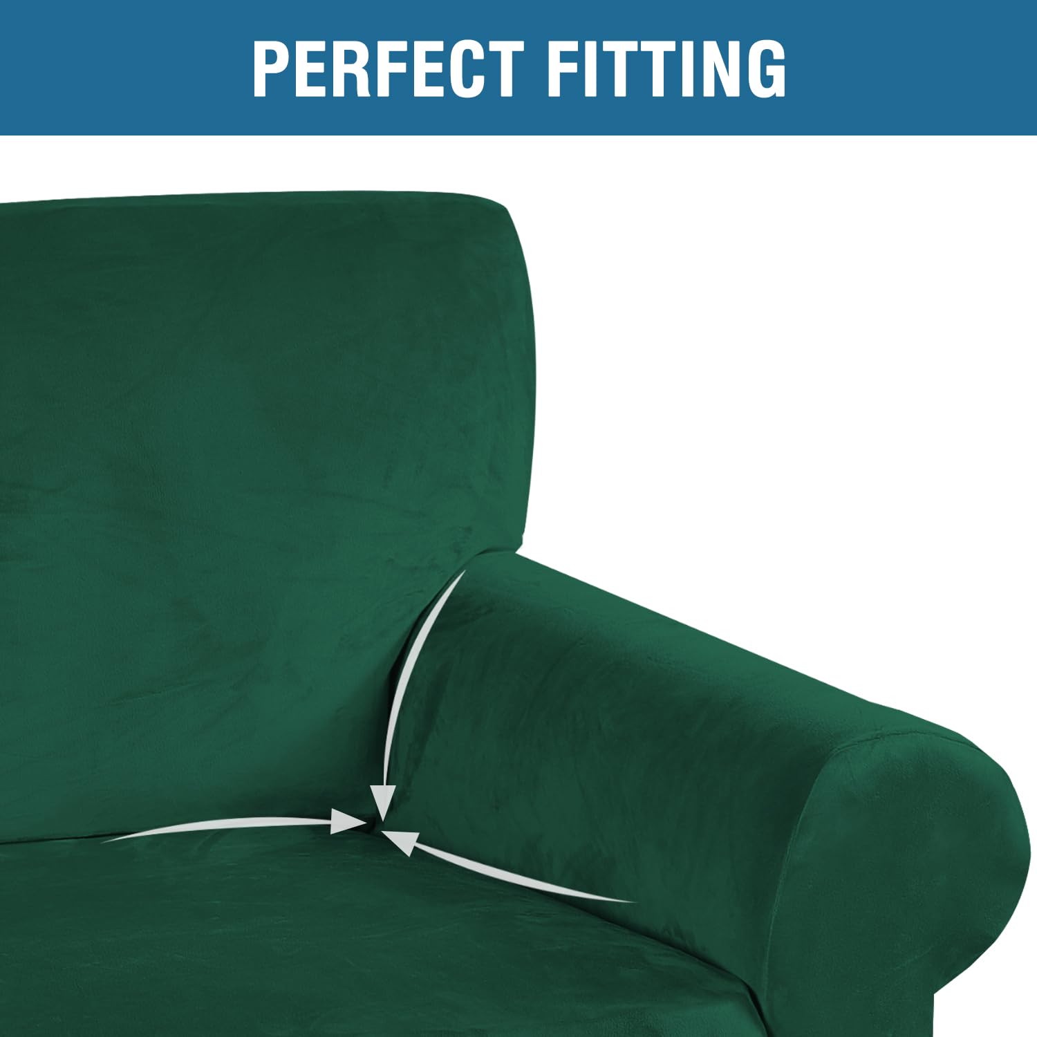 H.VERSAILTEX 1 Peice Stretch Velvet Sofa Covers for 3 Cushion Couch Covers Sofa Slipcovers Furniture Protector Soft, Crafted from Thick Comfy Rich Velour (Sofa 72"-90", Christmas Green)