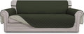 Easy-Going Reversible Couch Cover for 3 Cushion Couch Sofa Cover for Dogs Water Resistant Furniture Protector Cover with Foam Sticks Elastic Straps for Pet Cat (Sofa, Army Green/Beige)