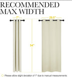 NICETOWN Room Darkening Draperies Window Curtain Panels, Thermal Insulated Grommet Room Darkening Curtains for Bedroom (Beige, 2 Panels, W34 x L54 -inch)