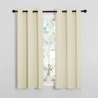 NICETOWN Room Darkening Draperies Window Curtain Panels, Thermal Insulated Grommet Room Darkening Curtains for Bedroom (Beige, 2 Panels, W34 x L54 -inch)