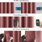 MIULEE Dusty Rose Back Tab Blackout Curtains 52x108 Inch Long 2 Panels Set