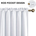 DWCN White Curtains for Living Room Thermal Insulated, Energy Saving & Noise Reducing Bedroom Curtains, White, W 70x L 72 Inch, Set of 2 Rod Pocket Curtain Panels