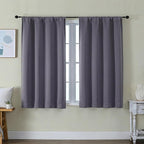 Simplebrand Ava Greyish Purple Short Blackout Curtains for Bedroom 45 Inches Long 2 Panels Set, Solid Thermal Insulated, Energy Saving Window Treatment Curtains Blackout Drapes, W40 x L45 Inch