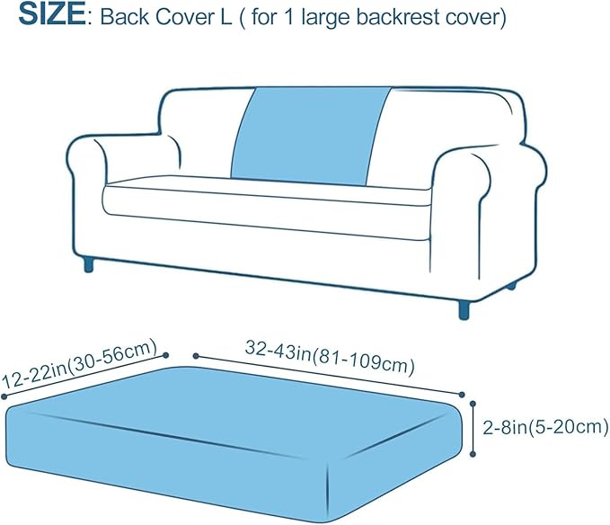 Smiry Printed Couch Cushion Covers, Stretch Soft Couch Covers for Sofa, Washable Non-Slip Sofa Slipcover Furniture Protector for Indoor and Outdoor (Backrest L, Orange)