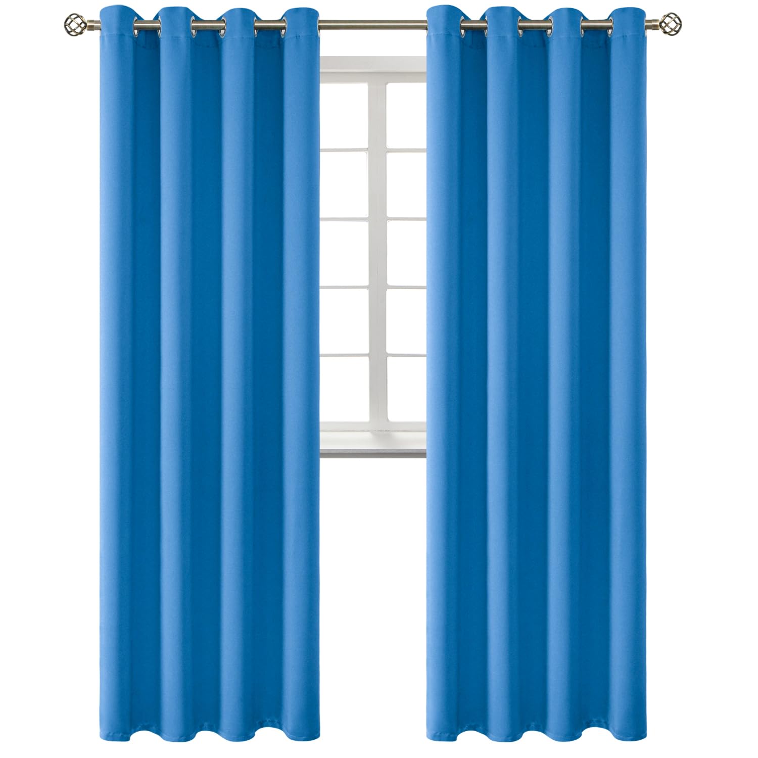 BGment Classic Blue Blackout Curtains for Living Room 120 Inch - 2 Panels