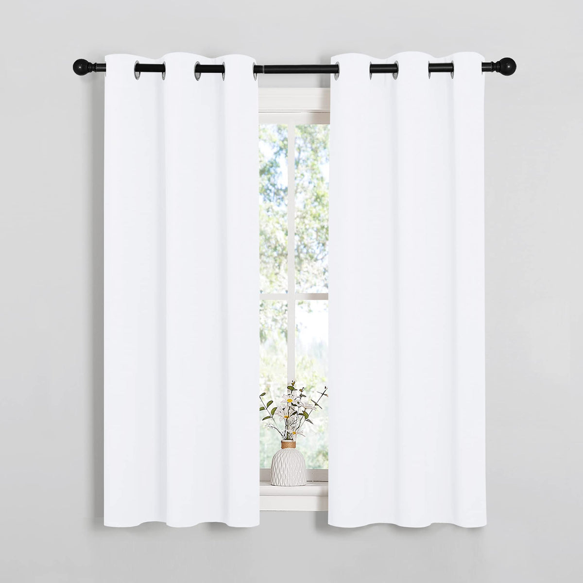 NICETOWN Window Curtain Panels, 1 Pair, 34 by 54-inch, Sea Teal