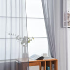 SpaceDresser Grey Sheer Curtains 4 Panels Rod Pocket Semi-Sheer Curtain 72 Inches Long Light Filtering Voile Window Drapes for Bedroom Living Room Kitchen, Each 52W x 72L