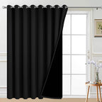 Yakamok Black 100% Blackout Patio Door Curtain Panels W100 x L96,1 Panel