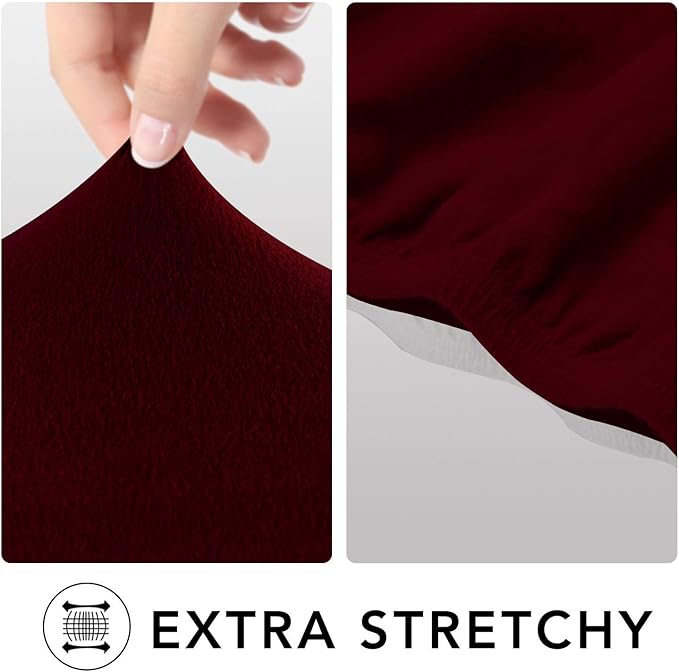 PureFit Super Stretch Chair Sofa Slipcover – Spandex Non Slip Soft Couch Sofa Cover, Washable Furniture Protector with Non Skid Foam and Elastic Bottom for Kids, Pets （Chair, Wine）