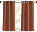 NICETOWN Kitchen Curtains Small Window Curtains & Drapes, Burnt Orange, 34" W x 40" L, 2 PCs, Thermal Insulated Solid Grommet Panels for Cupboard, Loft, Cafe, Dining Room