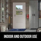 GORILLA GRIP 100% Waterproof All-Season WeatherMAX Doormat US Designed Natural Rubber, Stain and Fade Resistant, Low Profile Indoor Outdoor Door Mats, Easy Clean Patio Mat, 29x17, Blue Sailing
