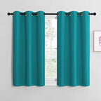 NICETOWN ROM Darkening Curtains 40 inch Length 2 Panels, Thermal Insulated Grommet Blackout Curtains for Modern Casual Elegant Bedroom Kids Room Theme Decoration (Peacock Teal, 2 Pieces, W42)