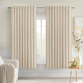 MIULEE Cream Beige Back Tab Blackout Curtains 52x63 Inches Long 2 Panel Set