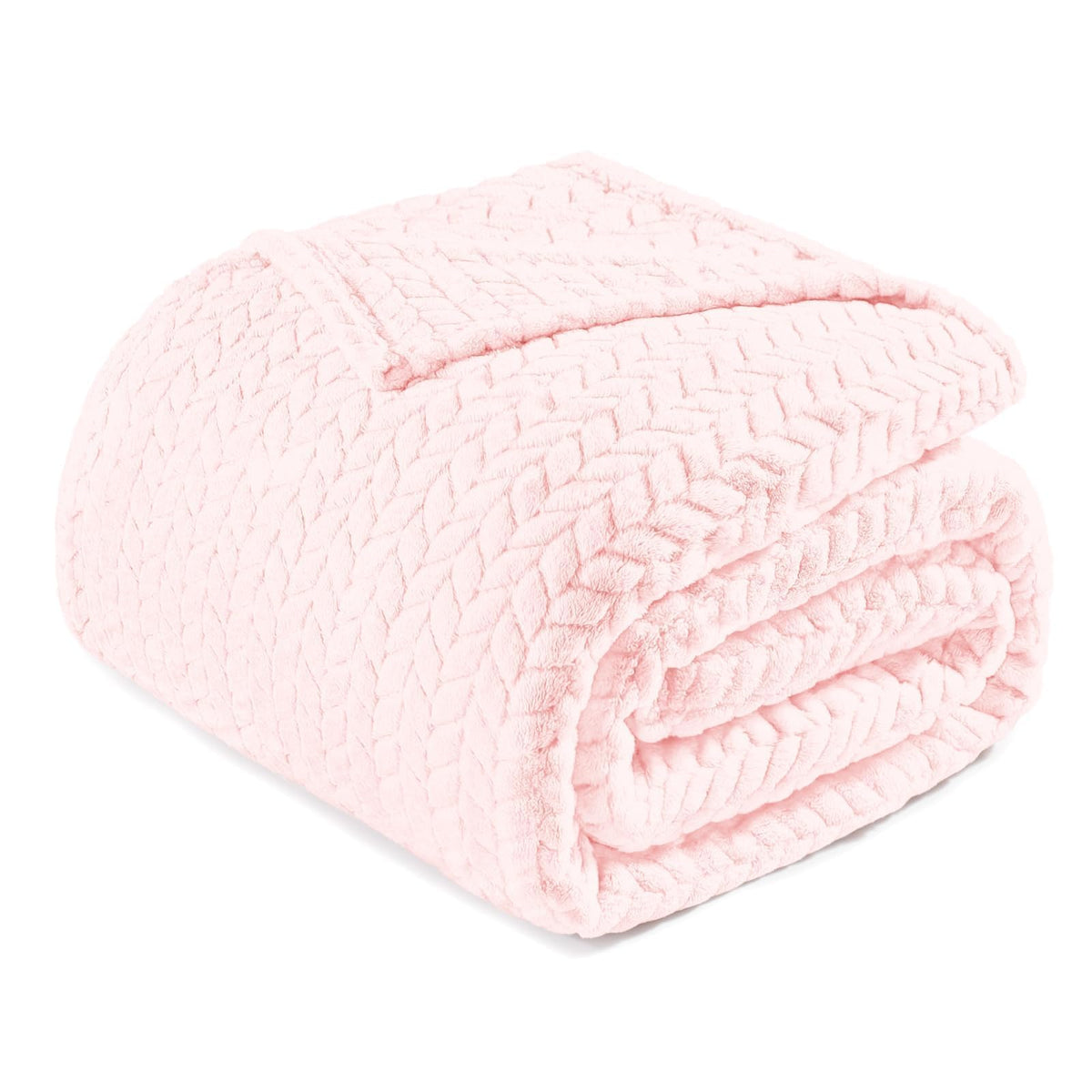 Exclusivo Mezcla Soft Fleece Bed Blanket Twin Size, 60”x80”, Pink