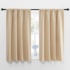 NICETOWN Blackout Room Darkening Curtains - Home Decoration Light & Noise Reducing Thermal Insulated Window Draperies with Rod Pocket Top (Biscotti Beige, Set of 2, 42 inches Wide x 48 inches Long)