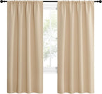 NICETOWN Kitchen Room Darkening Curtains - Panel Home Fashion Thermal Insulated Solid Rod Pocket Curtains for Window(Biscotti Beige, 1 Pair, 42 inches Wide by 72 inches Long)