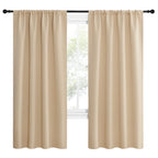 NICETOWN Kitchen Room Darkening Curtains - Panel Home Fashion Thermal Insulated Solid Rod Pocket Curtains for Window(Biscotti Beige, 1 Pair, 42 inches Wide by 72 inches Long)