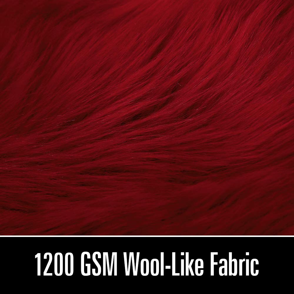 LOCHAS Soft Fluffy Faux Fur Rugs for Bedroom Bedside Rug 2x4 Feet, Red