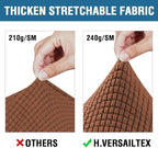 H.VERSAILTEX 4 Piece Stretch Sofa Covers for 3 Cushion Couch Covers for Living Room Furniture Slipcovers (Base Cover Plus 3 Seat Cushion Covers) Thicker Jacquard Fabric (Large Sofa, Caramel)