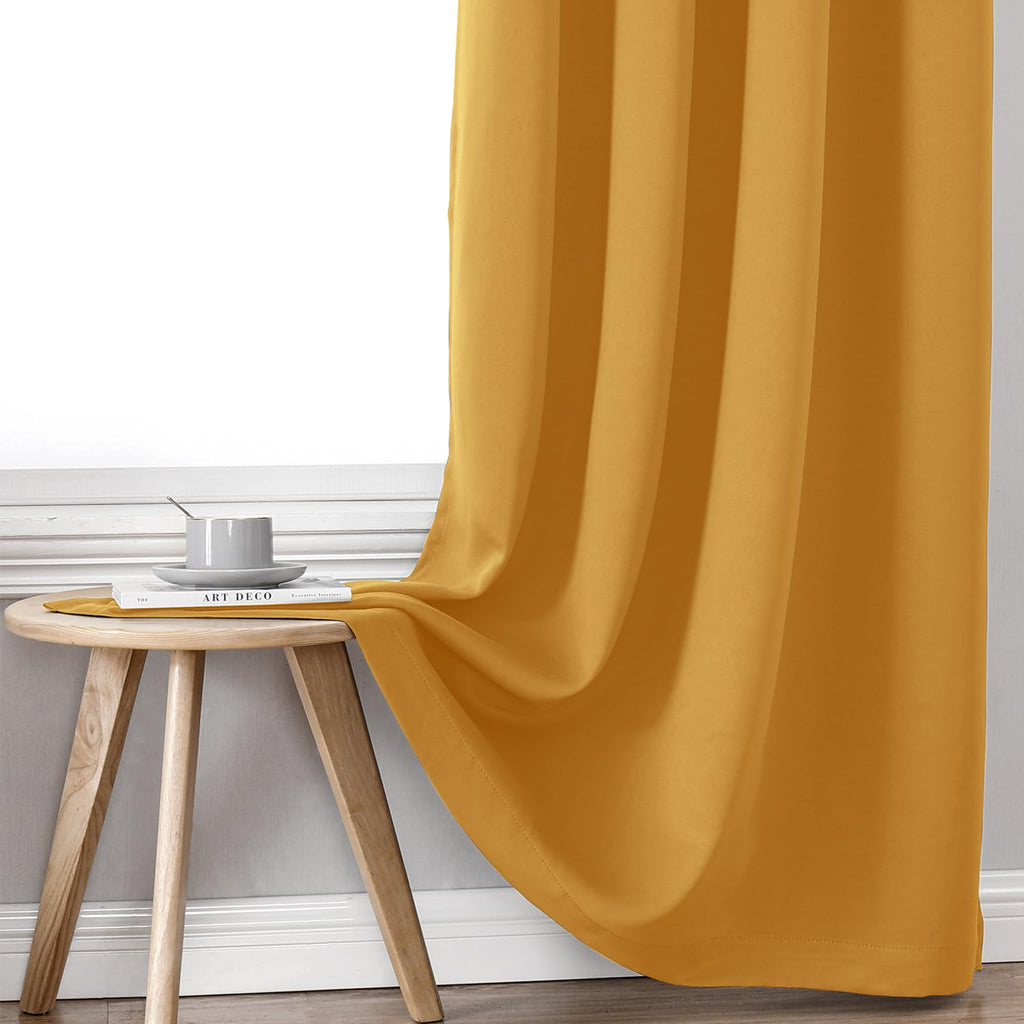 ChrisDowa 100% Blackout Curtains for Bedroom 80 Inches Long 2 Panels Set