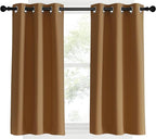 NICETOWN Window Curtains Blackout Drapes, 1 Pair, 34 by 40-inch, Gold Brown, Thermal Insulated Decorative Blackout Curtains/Draperies for Laundry