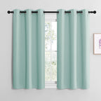 NICETOWN Bedroom Curtains Blackout Drapery Panels, Three Pass Microfiber Thermal Insulated Solid Ring Top Blackout Window Curtains/Drapes (Two Panels, 42 x 50 inches, Gray)