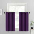 Yakamok Purple Blackout Curtains for Bedroom,Thermal Insulated Blackout Grommet Top Drapes Short Curtains for Living Room,38x36 Inch, 2 Panels