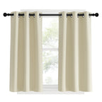 NICETOWN Blackout Beige Curtains and Drapes, Beigs, Set of 2, W34 x L40, Window Treatment Thermal Insulated Solid Grommet Blackout Draperies for Kitchen/Cafe