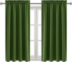 DWCN Olive Green Room Darkening Blackout Curtains - Thermal Insulated Privacy Energy Saving Window Curtain Drapes 42 x 45 inch Length, Set of 2 Bedroom Living Room Curtains