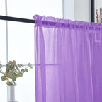 SpaceDresser Basic Rod Pocket Sheer Voile Window Curtain Panels Lavender 1 Pair 2 Panels 26 Width 40 Inch Long for Kitchen Bedroom Children Living Room Yard（Lavender，26Wx 40L）