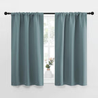 NICETOWN Greyish Blue Blackout Curtains Panels for Window, Thermal Insulated Rod Pocket Blackout Drapes/Draperies for Living Room (2 Panels, W34 x L45 inches)