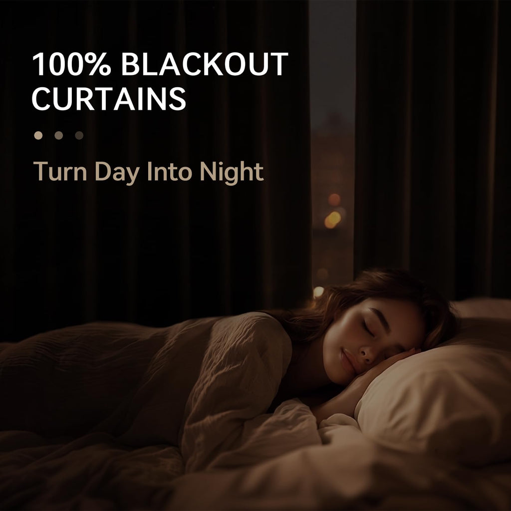 Faux Linen Total Blackout Curtains for Bedroom 84 Inches Long, Darkgray