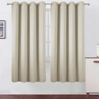 LEMOMO Blackout Curtains 66 x 72 Inch Long Light Beige Curtains Set of 2 Panels Room Darkening Curtains for Bedroom and Living Room